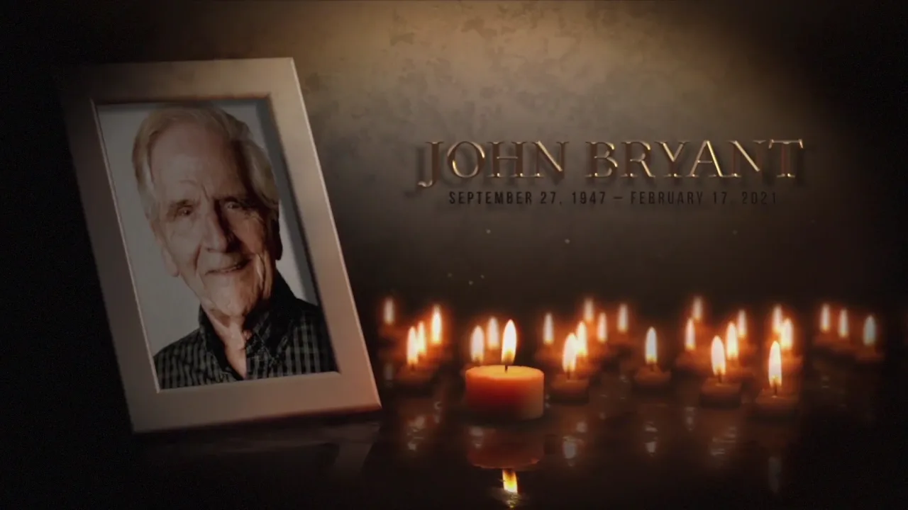 Portrait and candlelight from a celebration-of-life tribute film